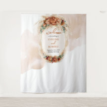 Trendy terracotta burgundy pampas bogen Background