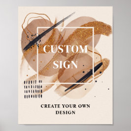 Trendy Terracotta Rose Gold Glitzer Benutzerdefini Poster