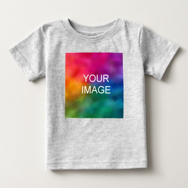 Trendy Text Foto Quality Fine Jersey Heather Gray Baby T-shirt (Vorderseite)