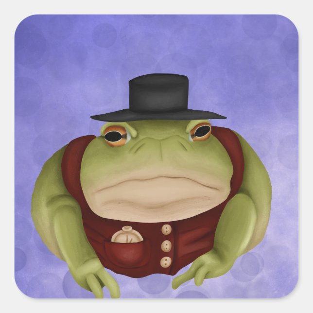 Trendy Toad Quadratischer Aufkleber (Vorderseite)