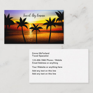 Trendy Travel Agent Specialist Business Cards Visitenkarte