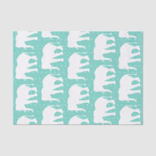 Trendy Triangle Geometric & Boho White Elephants Seidenpapier