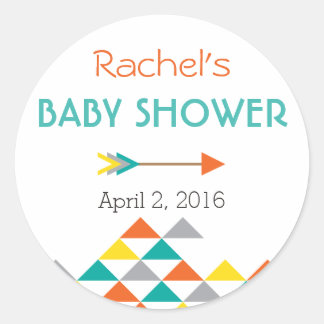 Trendy Tribal & Arrow Baby Shower Sticker Labels