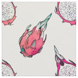 Trendy Tropical Dragon Frucht Halbweiß Muster Stoff