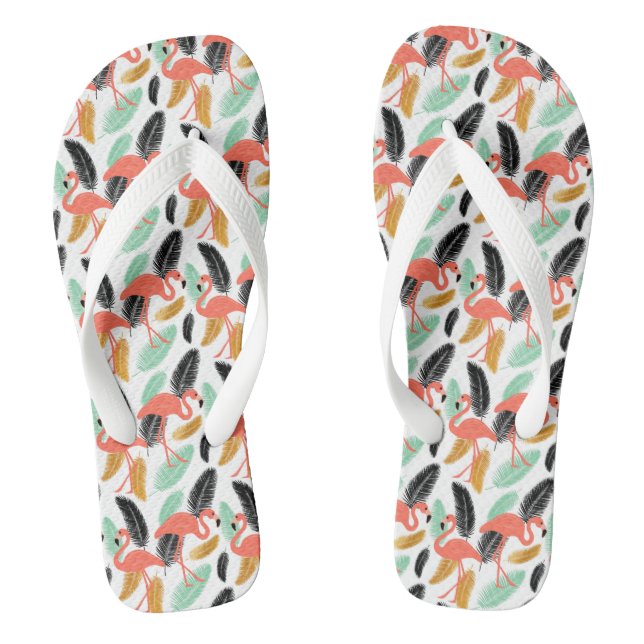 Trendy Tropical Flamingo Muster Flip Flops (Fußbett)