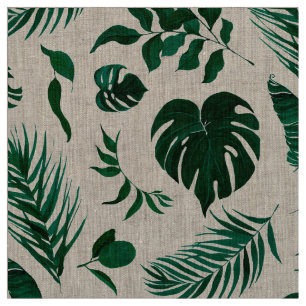 Trendy Tropical Foliage Green Blätter Muster Stoff