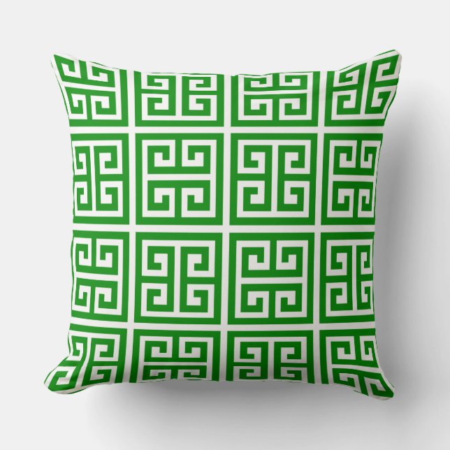 Trendy Tropical Green Key Pattern Kissen (Vorderseite)