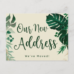 Trendy Tropical hat unsere neue Adresse verschoben Ankündigungspostkarte