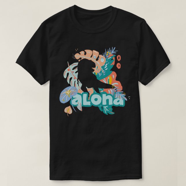 Trendy Tropical Thema Niedlich ALOHA DINOSAUR Hawa T-Shirt (Design vorne)