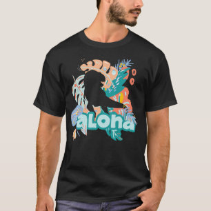 Trendy Tropical Thema Niedlich ALOHA DINOSAUR Hawa T-Shirt