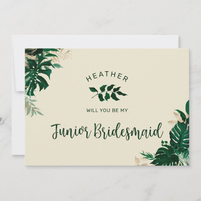 Trendy Tropical Theme Jr. Bridesmaid Vorschlag Car (Vorderseite)