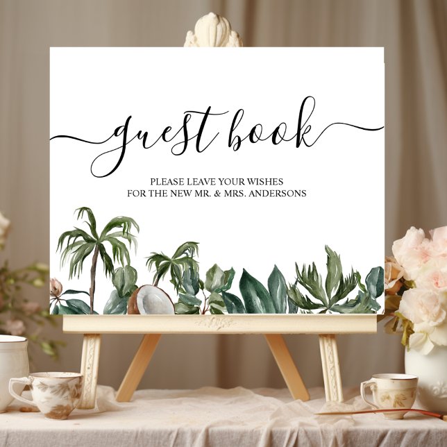 Trendy Tropical Watercolor Green Blätter Poster (Von Creator hochgeladen)