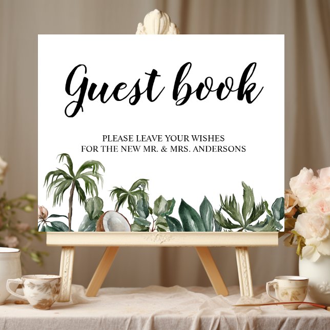 Trendy Tropical Watercolor Green Blätter Poster (Von Creator hochgeladen)