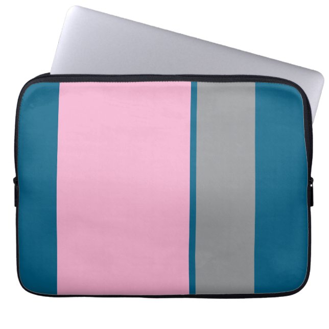 Trendy Türkis und Pink Laptop Sleeve MurugiTech (Vorderseite)