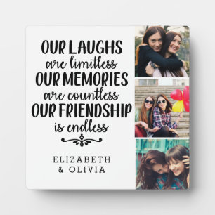 Trendy Typografie Best Friends Names Foto Collage Fotoplatte