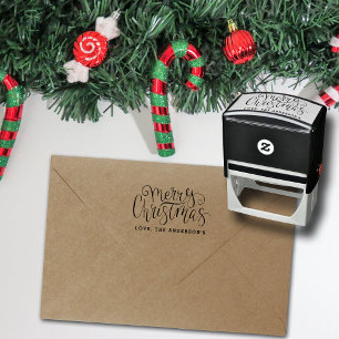Trendy Typografie Frohe Weihnachten Permastempel