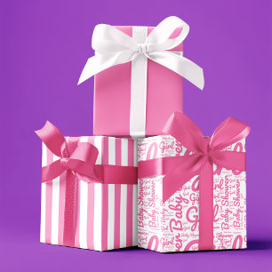 Trendy Typografie Girl Script Baby Dusche Geschenkpapier Set