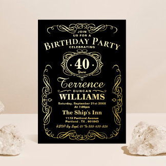 Trendy Typografie in jedem Alter Geburtstag real Folieneinladung