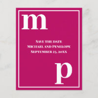Trendy Typografie Magenta Budget Save the Date