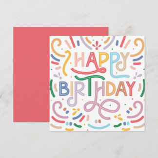 Trendy Typografie Rainbow Modern Happy Birthday Karte