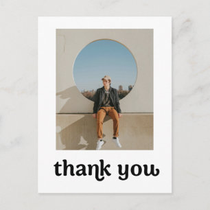Trendy Typografy Abschluss Danke Retro Ankündigungspostkarte