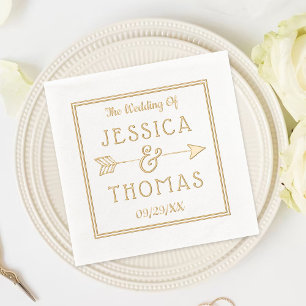Trendy Typografy Ampersand & Arrow Wedding Servietten Mit Folie