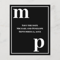 Trendy Typografy Black Budget Save the Date