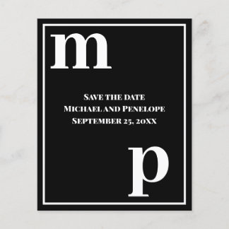 Trendy Typografy Black Budget Save the Date Flyer