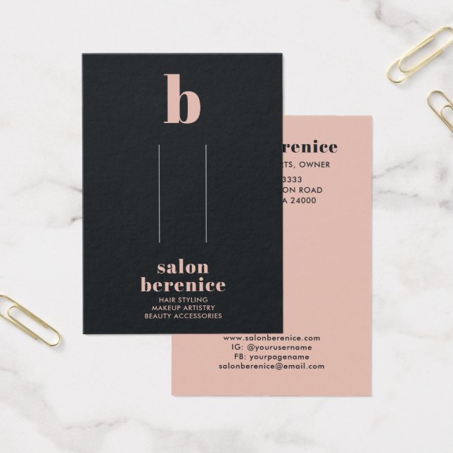 Trendy Typografy Blush Black Hair Clips Display (Büro)