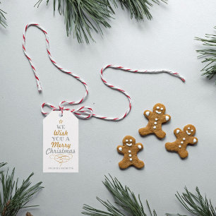 Trendy Typografy Christmas Tree Holiday Geschenkanhänger