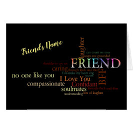 Trendy Typografy Friendship Words Card