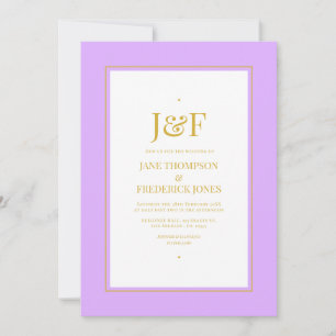 Trendy Typografy Mauve und Gold Wedding Einladung