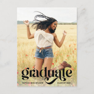 Trendy Typografy Overlay Foto Abschluss Postkarte