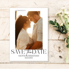 Trendy Typografy Text Foto Wedding Save The Date