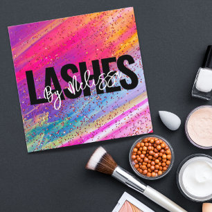 Trendy Typography Beauty Makeup Artist Lashes Quadratische Visitenkarte
