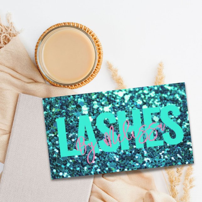 Trendy Typography Beauty Makeup Artist Lashes Visitenkarte (Trendy Typography Beauty Makeup Artist Lashes Business Card)