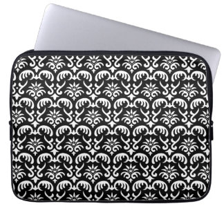 Trendy u. Mod-schwarze Damast-Laptop-Hülse Laptopschutzhülle