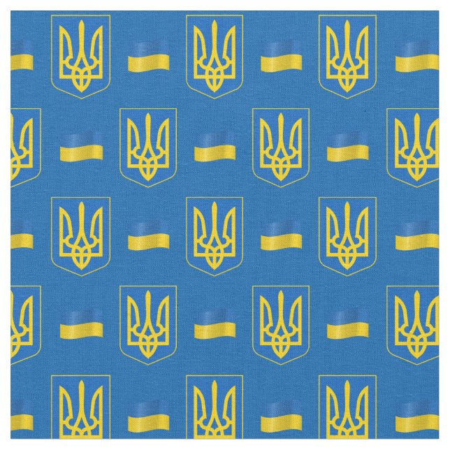 Trendy Ukrainian Flag Gewebe & Ukraine / Mode Stoff (Nahaufnahme)