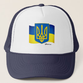 Trendy ukrainische Flagge, Emblem & Ukraine Sport Truckerkappe