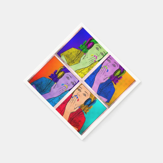 Trendy und farbenfroh serviette (Ecke)