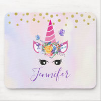 Trendy Unicorn mit Blume Butterflies & Confetti