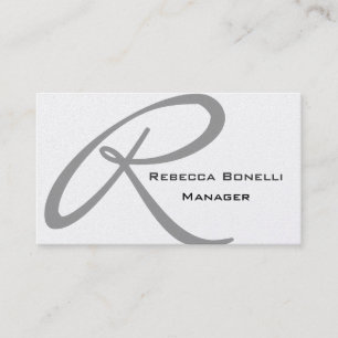 Trendy Unique Gray Monogram Business Card Visitenkarte