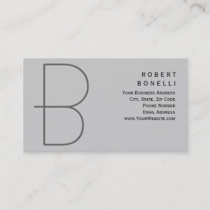 Trendy Unique Monogram Gray Business Card Visitenkarte