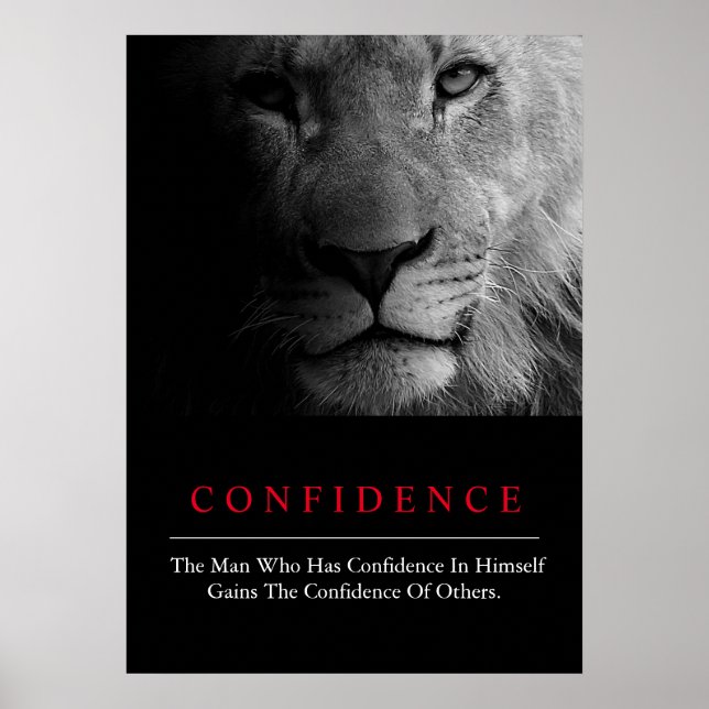 Trendy Unique Motivierend Confidence Lion Poster (Vorne)