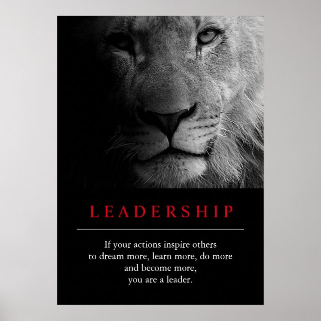 Trendy Unique Motivierend Leadership Lion Poster (Vorne)