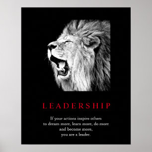Trendy Unique Motivierend Leadership Lion Poster