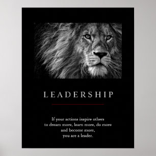 Trendy Unique Motivierend Leadership Lion Poster