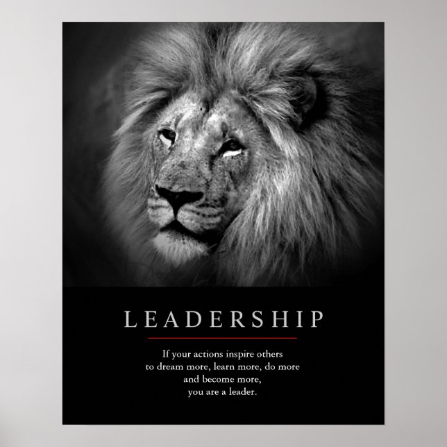 Trendy Unique Motivierend Leadership Lion Poster (Vorne)