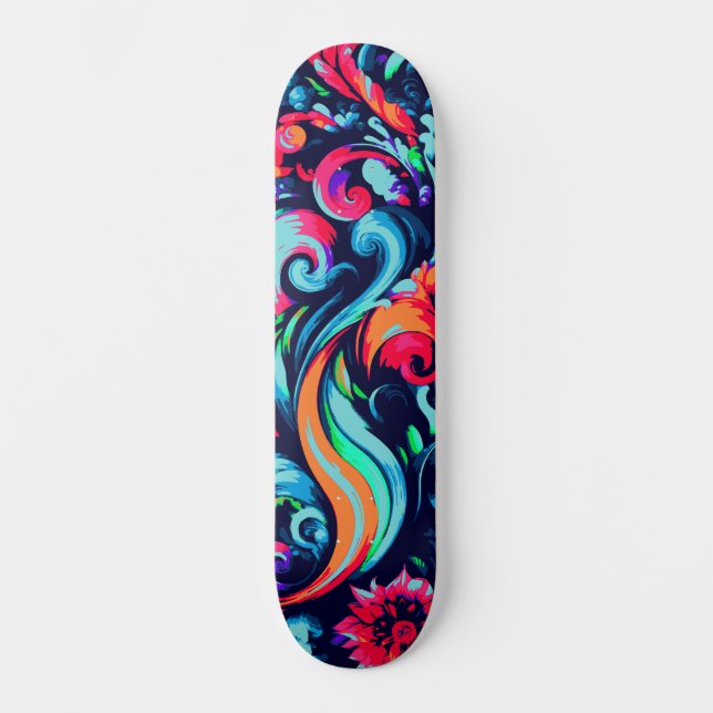 Trendy Urban Street Art Inspiriert Blumenskateboar Skateboard (Vorderseite)
