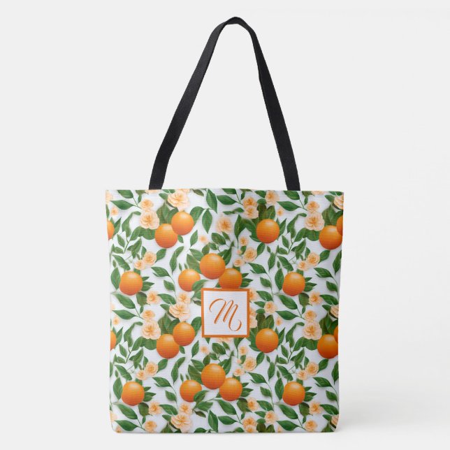 Trendy Valencia Orange Mit Monogramm (Vorderseite)